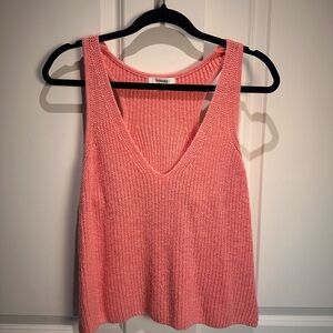 Splendid Coral Pink V-Neck Knit Tank